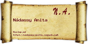 Nádassy Anita névjegykártya