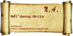 Nádassy Anita névjegykártya